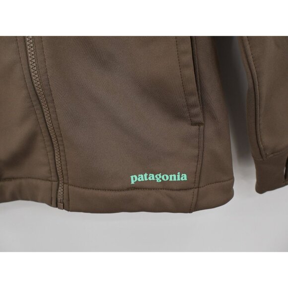 Patagonia Women’s Slopestyle Hoody Brown Aqua Size XS Softshell Full Zip Jacket - Picture 8 of 16